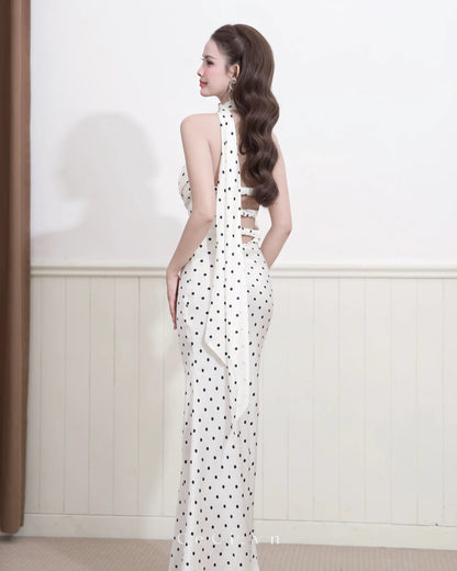Ceci Maliyah Dress - Ivory Polka