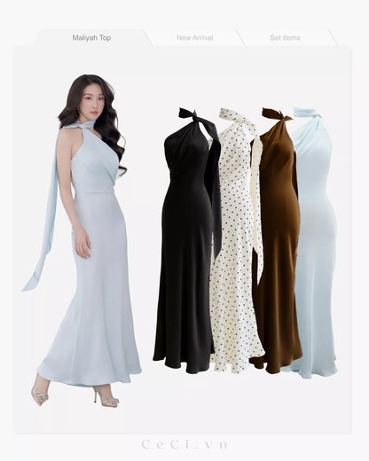 Ceci Maliyah Dress - Ivory Polka