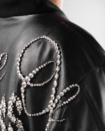 STRESSMAMA Mamafia Embellished Leather Jacket (Pre-order)