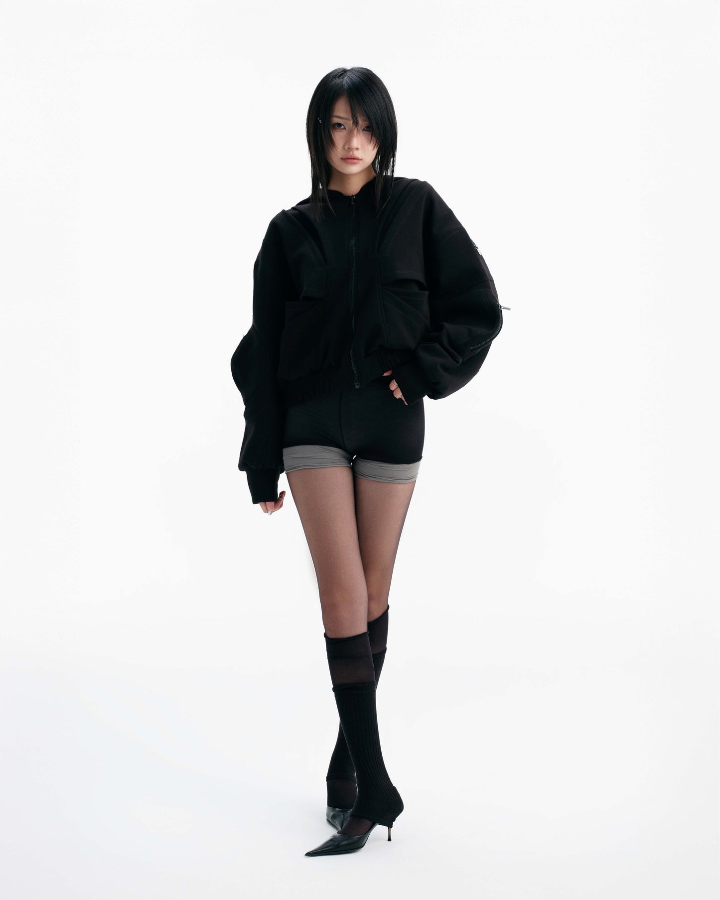 Bunny Hill Maple Jacket (Black) (Pre-order) - Em Clothing