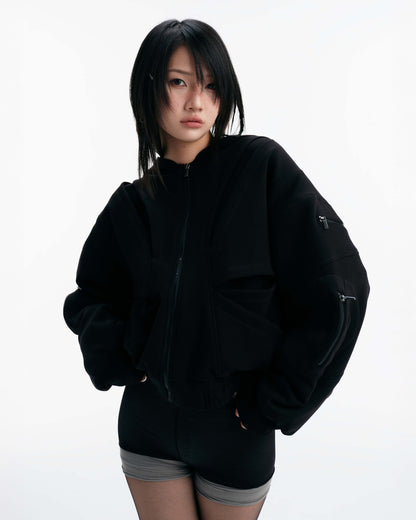 Bunny Hill Maple Jacket (Black) (Pre-order) - Em Clothing