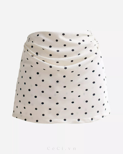 Ceci Mona Skirt - Ivory Polka