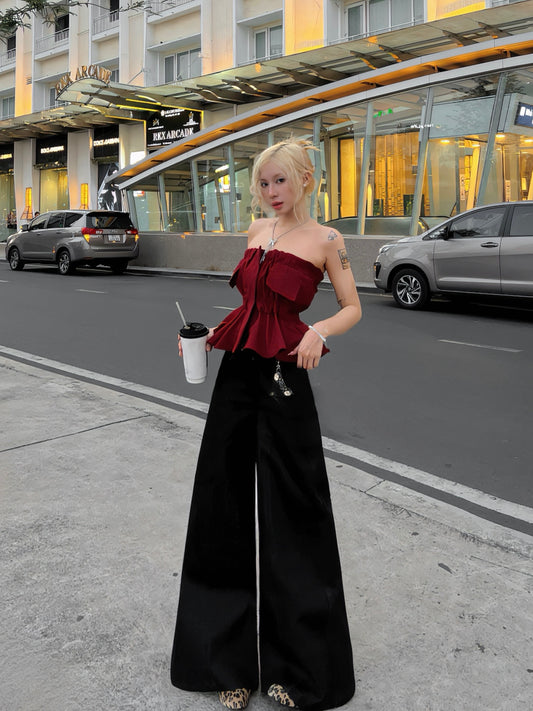 The Fance Mama Joy Wide-leg Flared Jeans (Pre-order)