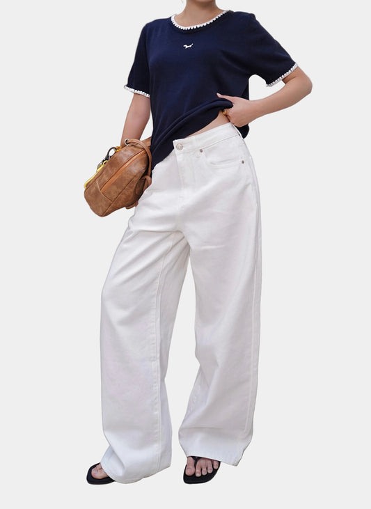 Mieufashionista Marcus White Wide Jeans