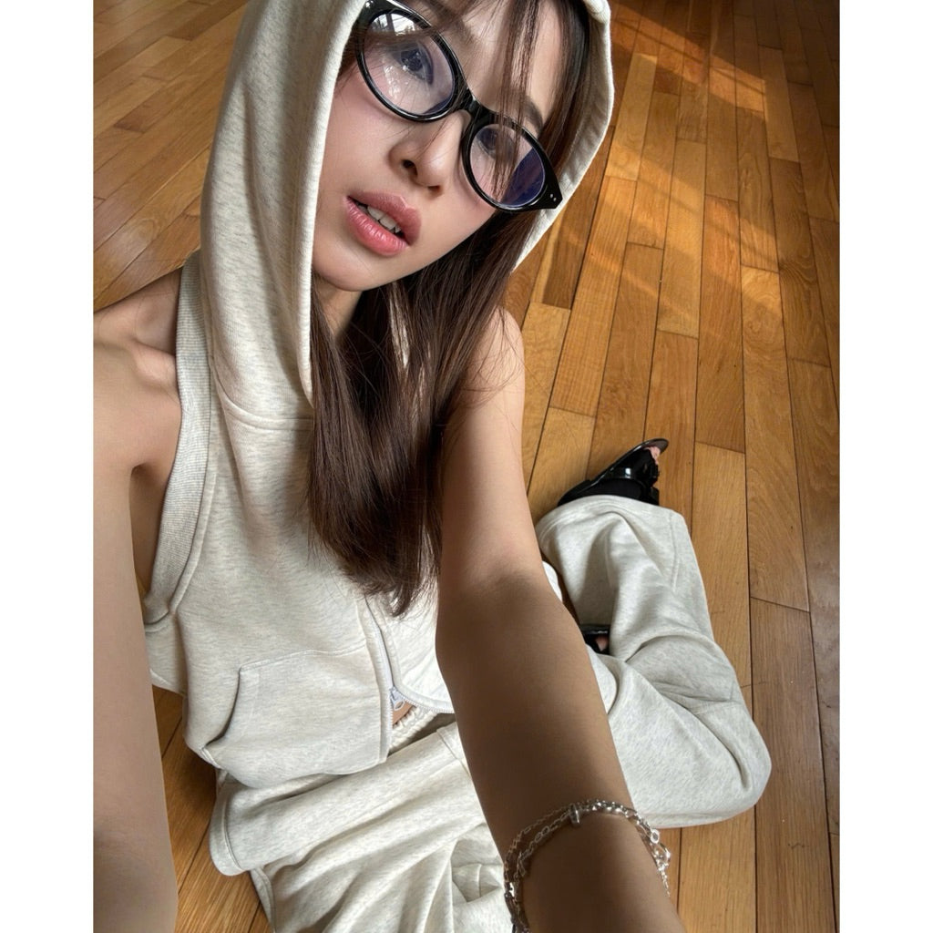 61__comfy Mbh061 Backless Hoodie With Zipper