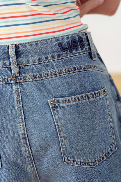 Libe Medium Blue Wash Denim Skorts (Pre-order)