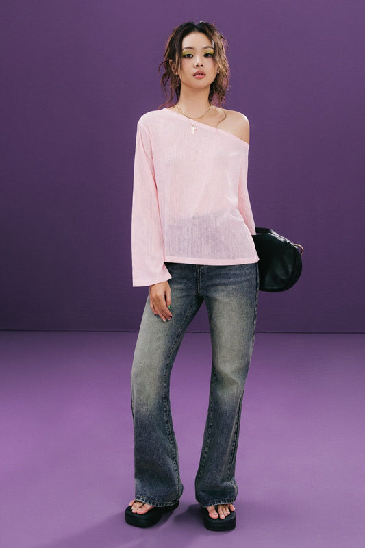 Libe Medium Blue Wash Flared Jeans (Pre-order)