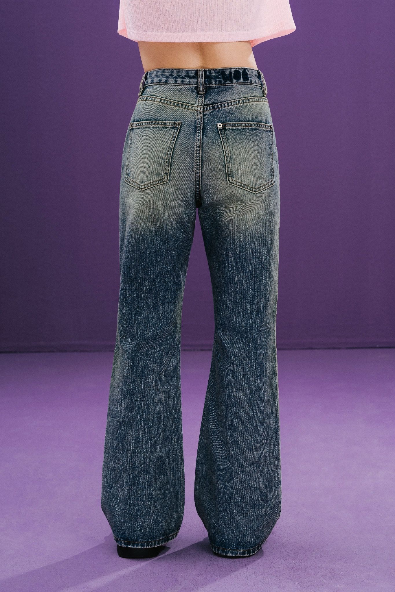 Libe Medium Blue Wash Flared Jeans (Pre-order)
