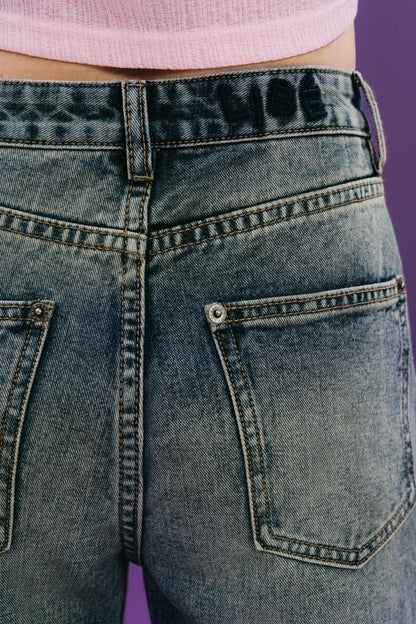 Libe Medium Blue Wash Flared Jeans (Pre-order)