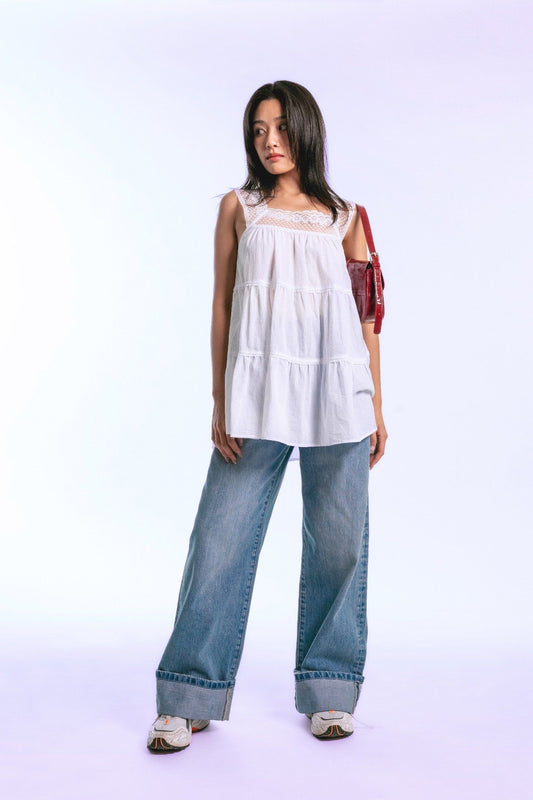 Libe Medium Blue Wash Loose Fit Jeans (Pre-order)