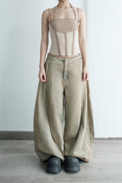 Bunny Hill Melios Mesh Top (Beige) (Pre-order) - Em Clothing