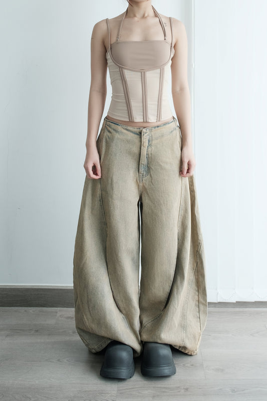 Bunny Hill Melios Mesh Top (Beige) (Pre-order) - Em Clothing