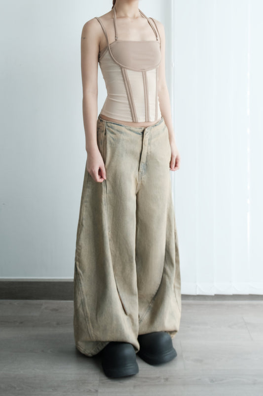 Bunny Hill Melios Mesh Top (Beige) (Pre-order) - Em Clothing