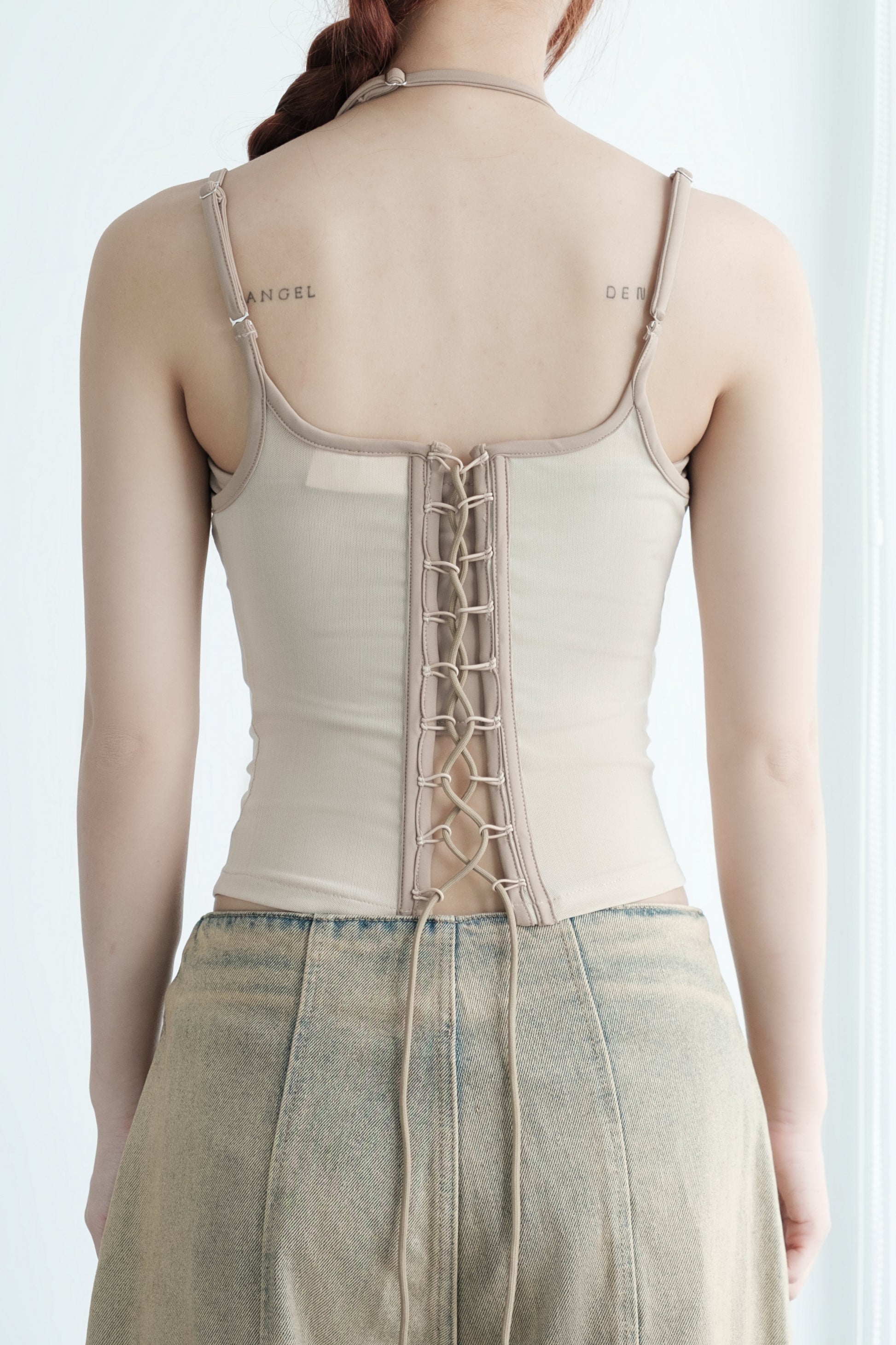 Bunny Hill Melios Mesh Top (Beige) (Pre-order) - Em Clothing