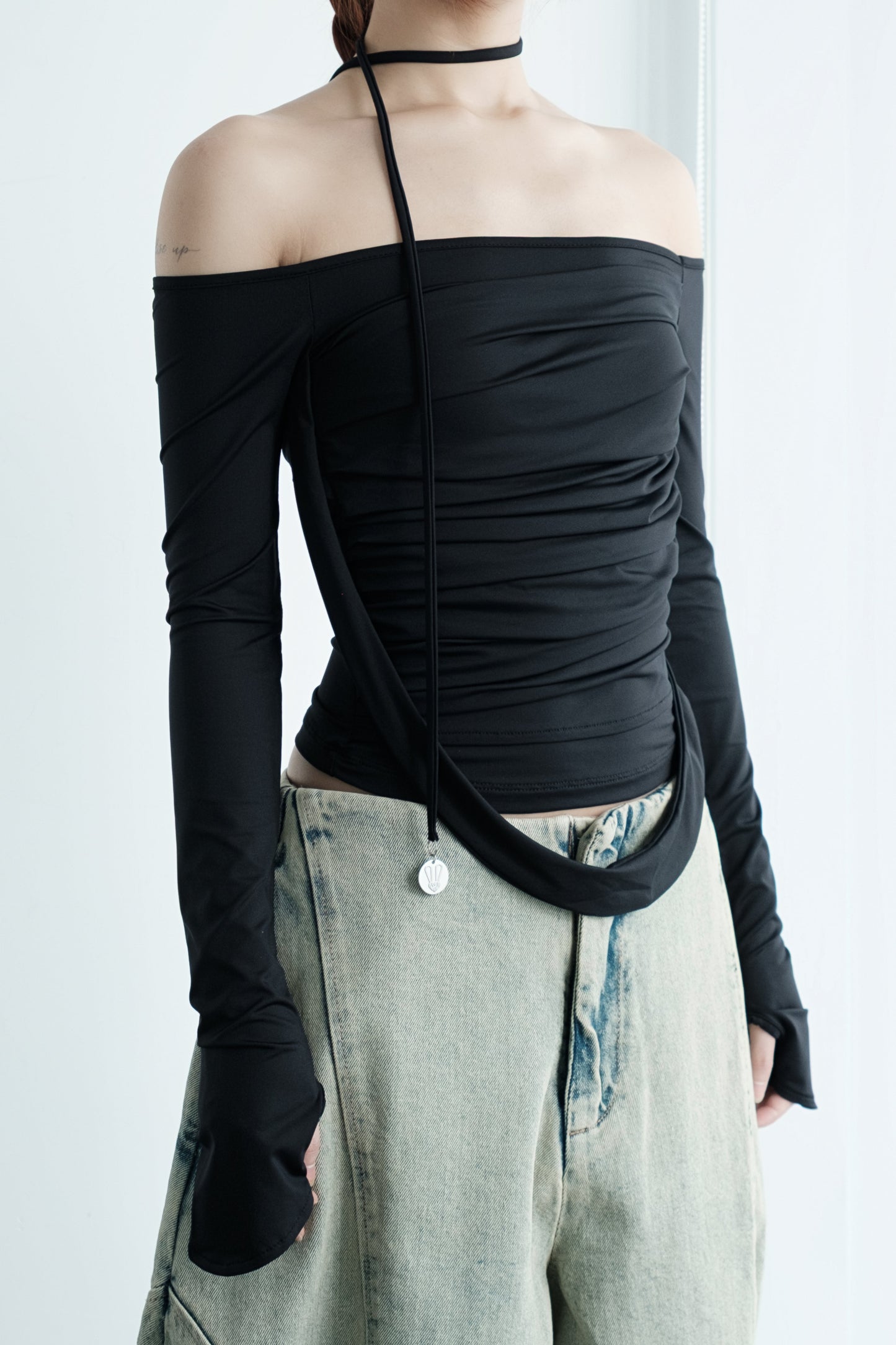 Bunny Hill Melvin Long Sleeve Top (Black) (Pre-order) - Em Clothing