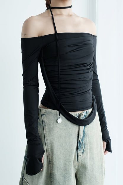 Bunny Hill Melvin Long Sleeve Top (Black) (Pre-order) - Em Clothing