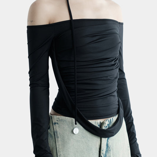 Bunny Hill Melvin Long Sleeve Top (Black) (Pre-order) - Em Clothing