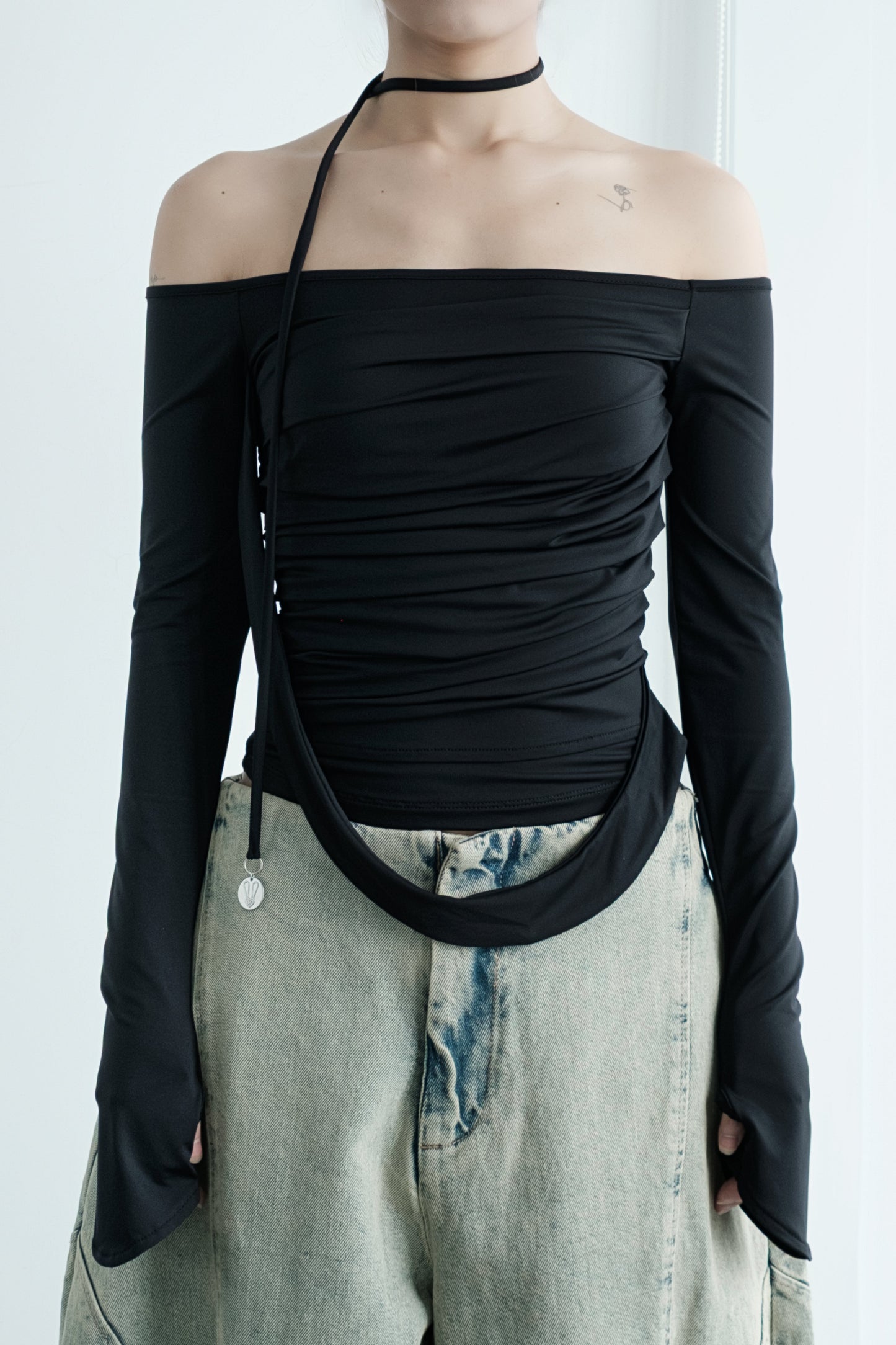 Bunny Hill Melvin Long Sleeve Top (Black) (Pre-order) - Em Clothing