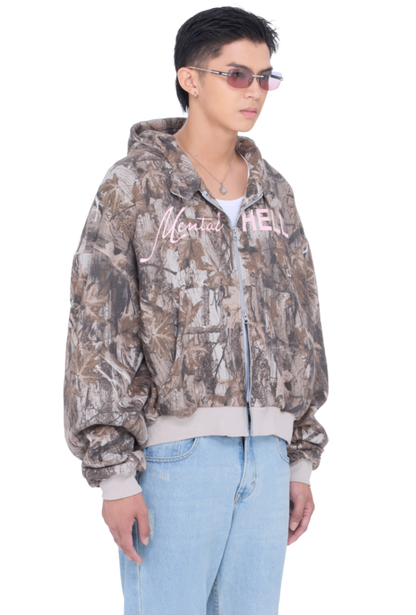 The Beuter Mental Hell Camo Boxy Zip Hoodie