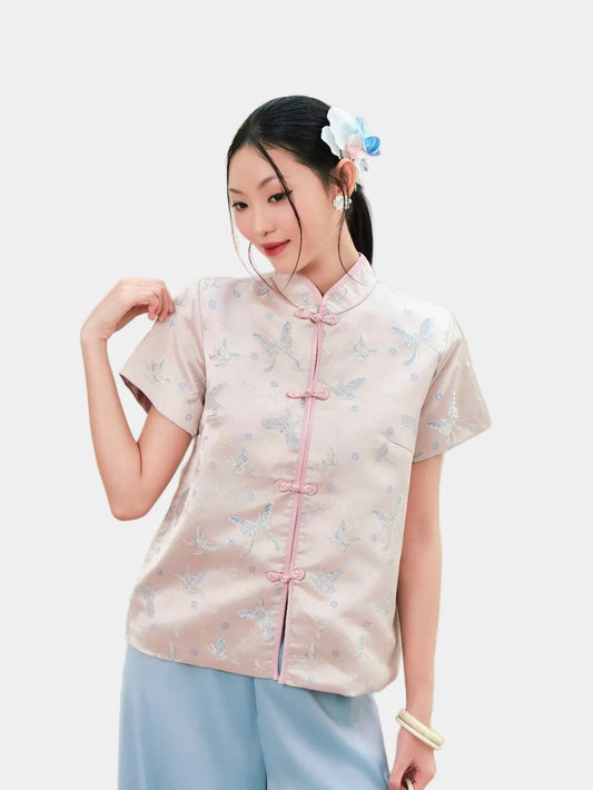 Mieufashionista Modern Short Sleeve Blouse Minh Hy