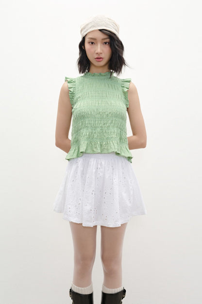 Libe Mint Smocking Top (Pre-order)