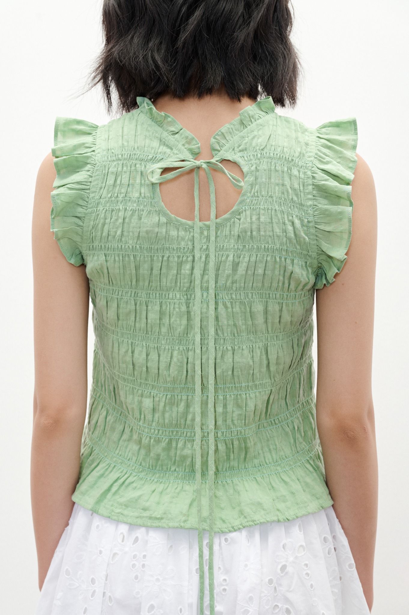 Libe Mint Smocking Top (Pre-order)