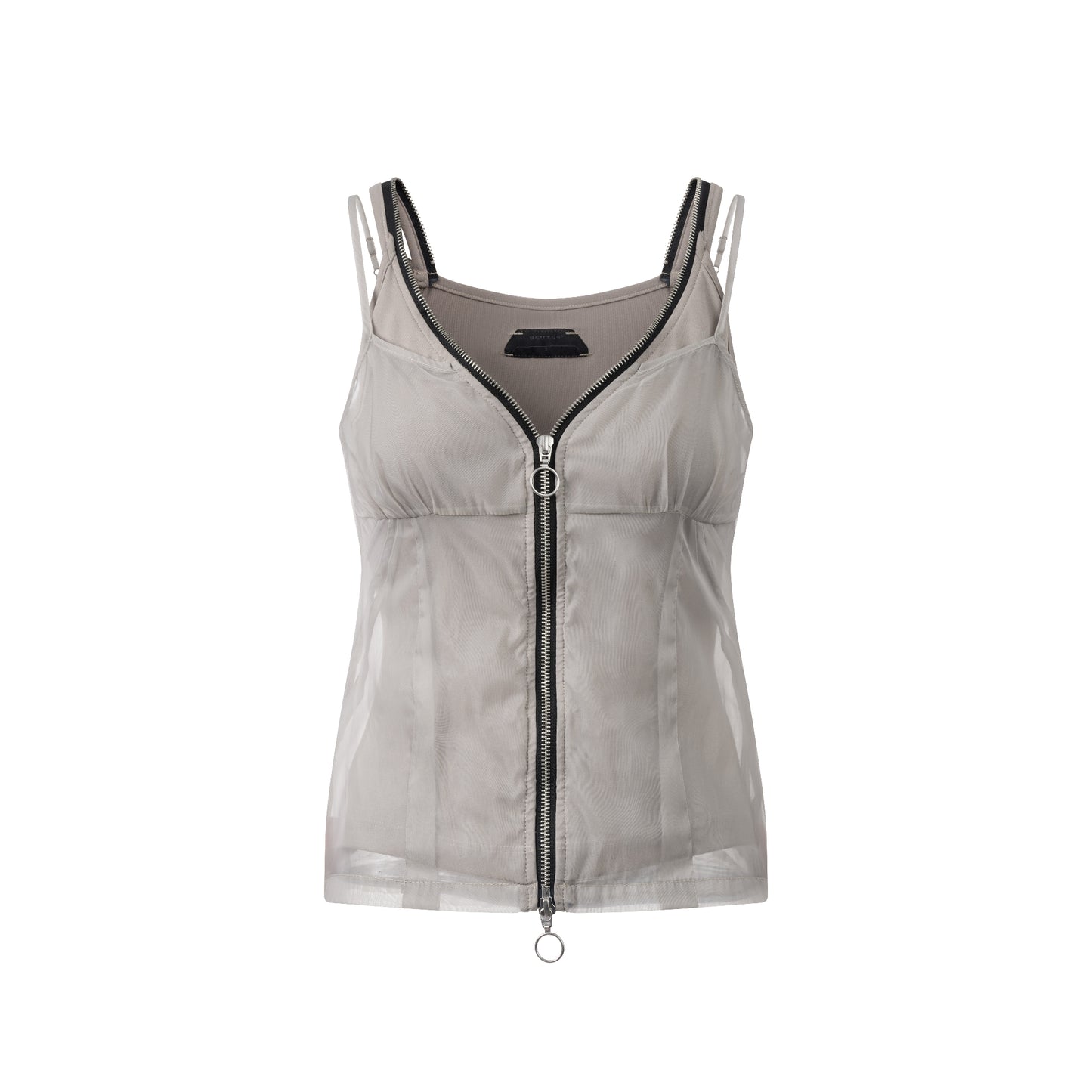 The Beuter Mist Grey Double Layer Tank Tops