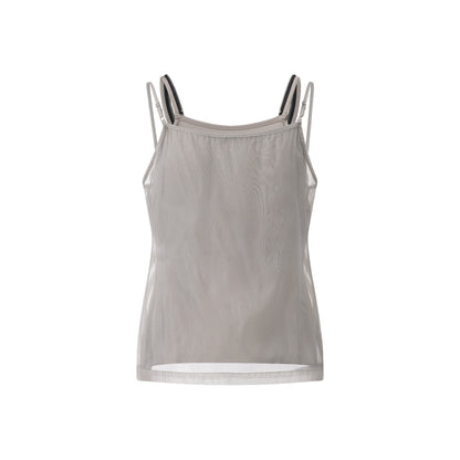 The Beuter Mist Grey Double Layer Tank Tops