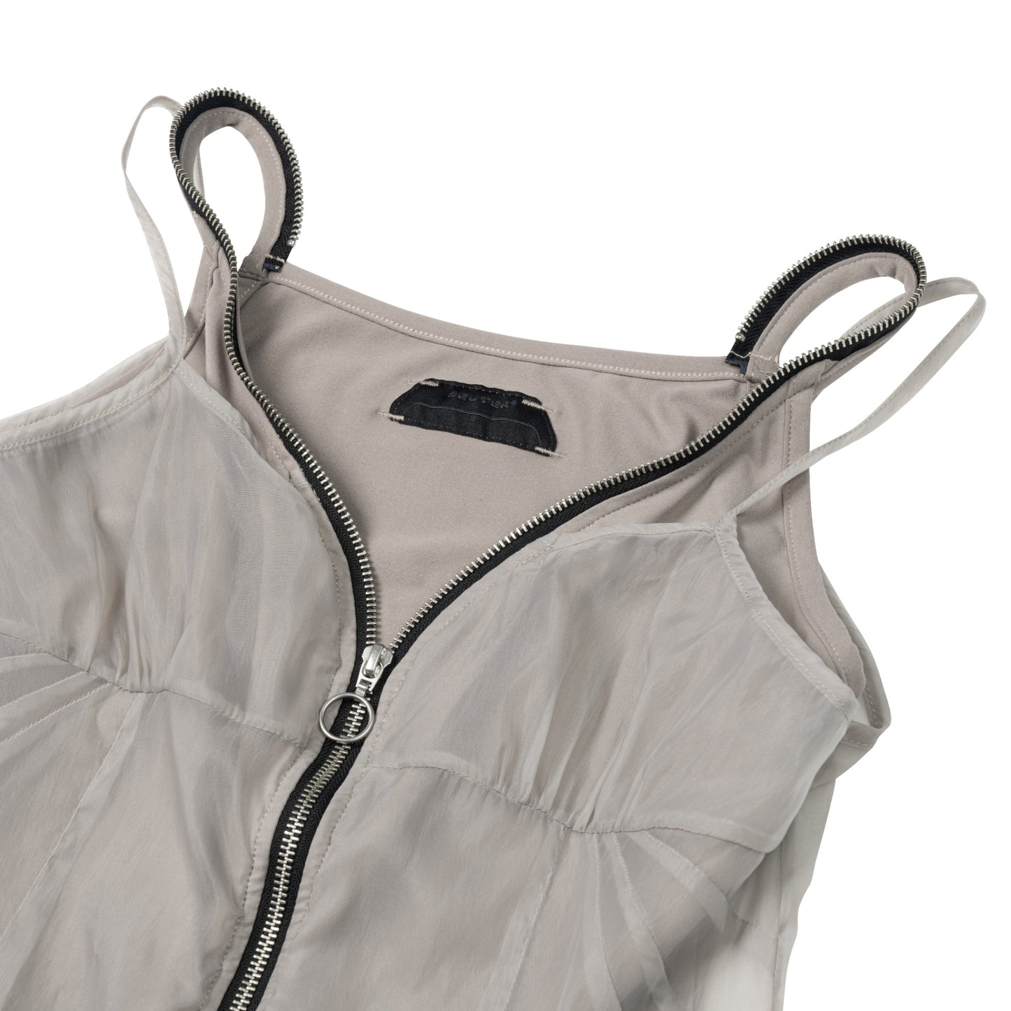 The Beuter Mist Grey Double Layer Tank Tops