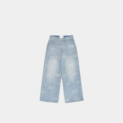 Levents Monogram Laser Baggy Jeans