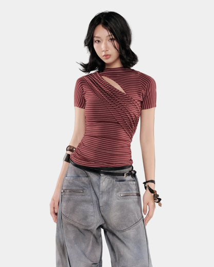 Bunny Hill Monty Top (Red Stripes)