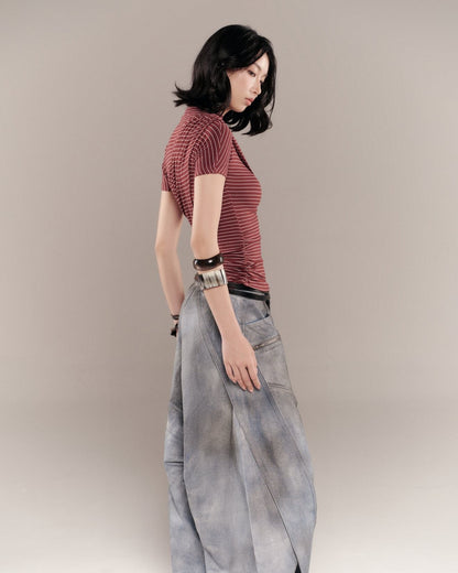 Bunny Hill Monty Top (Red Stripes)