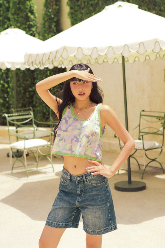 Libe Multicolor Crochet Trimming Tank Top (Pre-order)