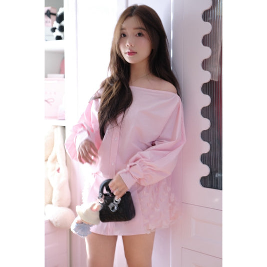 Aguja Naava 3D Floral Off-Shoulder Dress (Pre-order)
