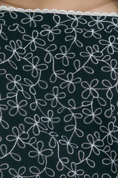 Libe Navy Embroidered Top (Pre-order)