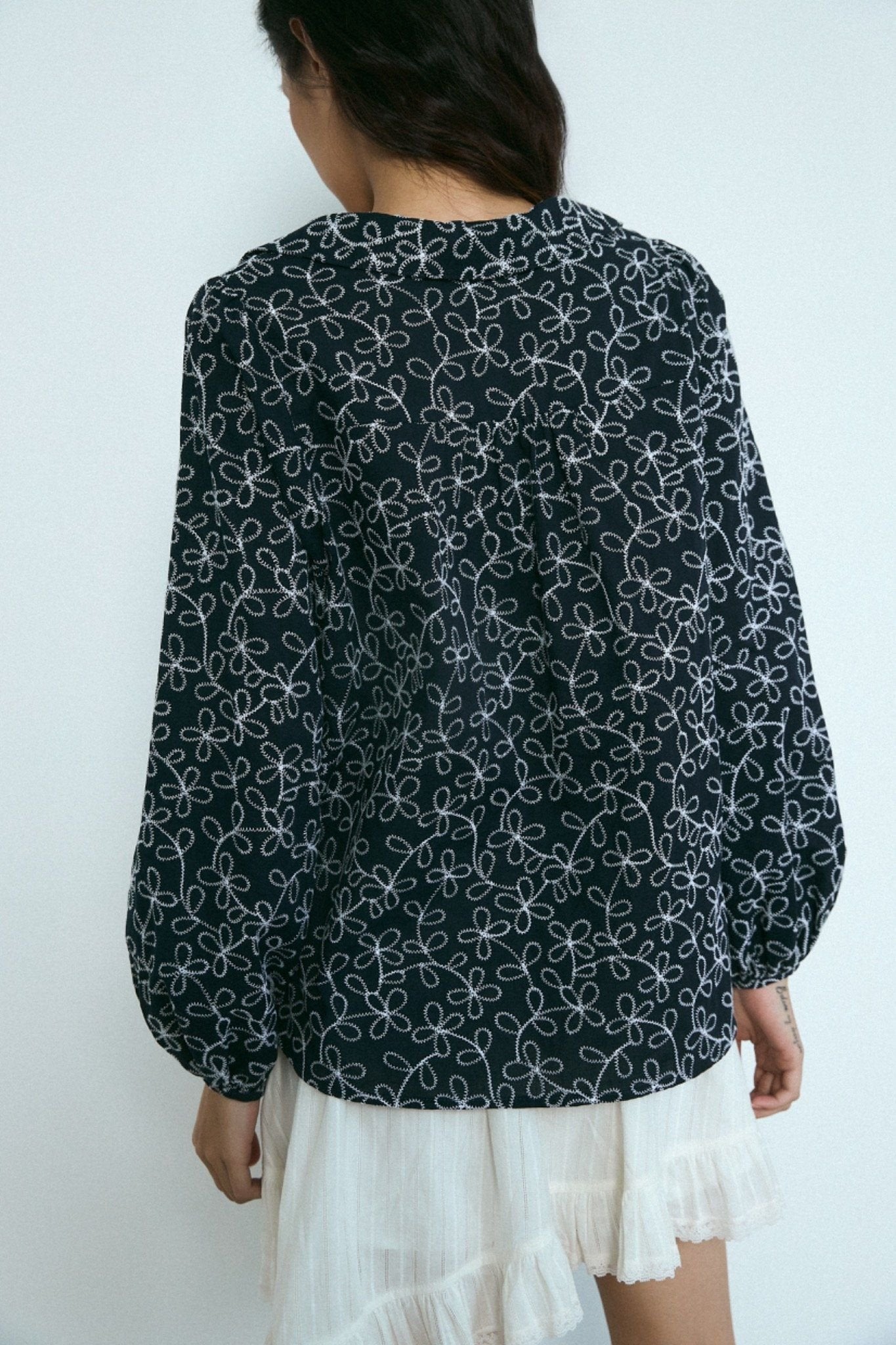 Libe Navy Embroidered Top (Pre-order)