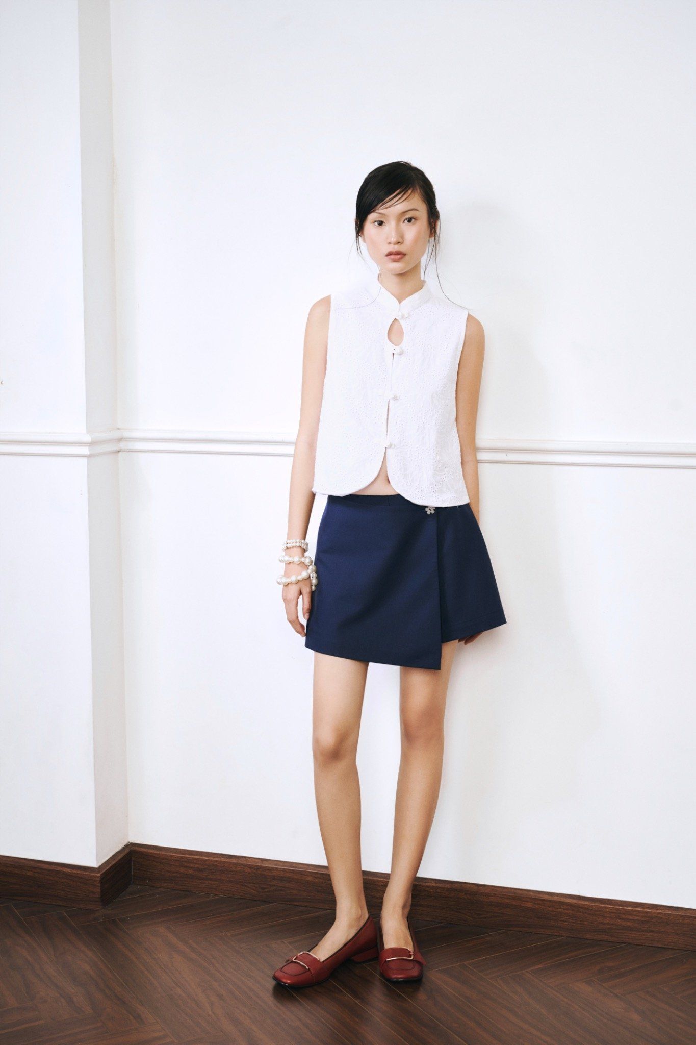 Libe Navy Overlap Skorts (Pre-order)