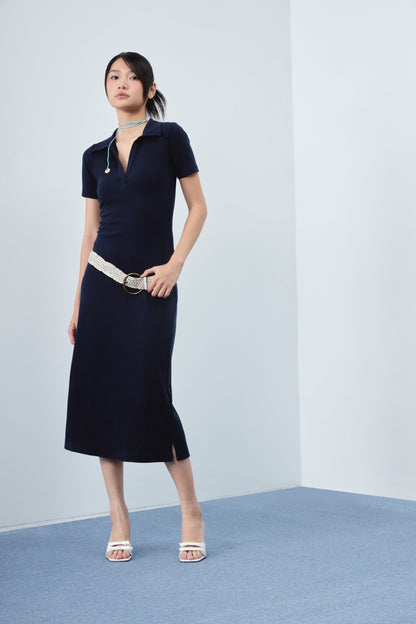 Libe Navy Polo Midi Dress (Pre-order)