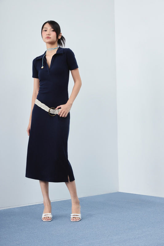 Libe Navy Polo Midi Dress (Pre-order)