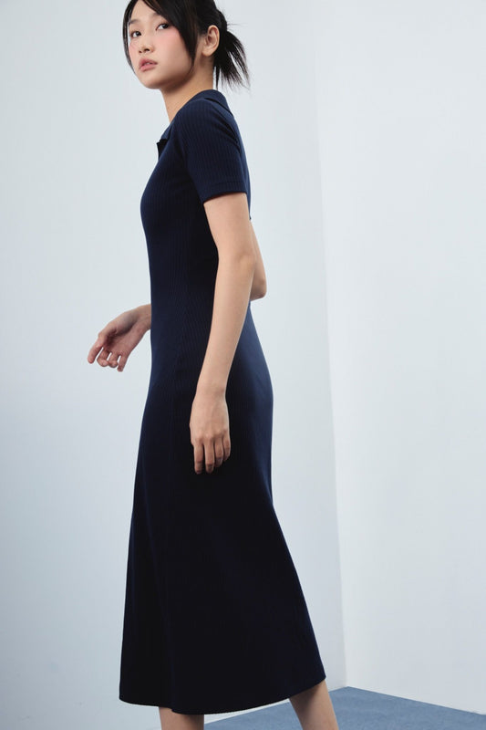 Libe Navy Polo Midi Dress (Pre-order)
