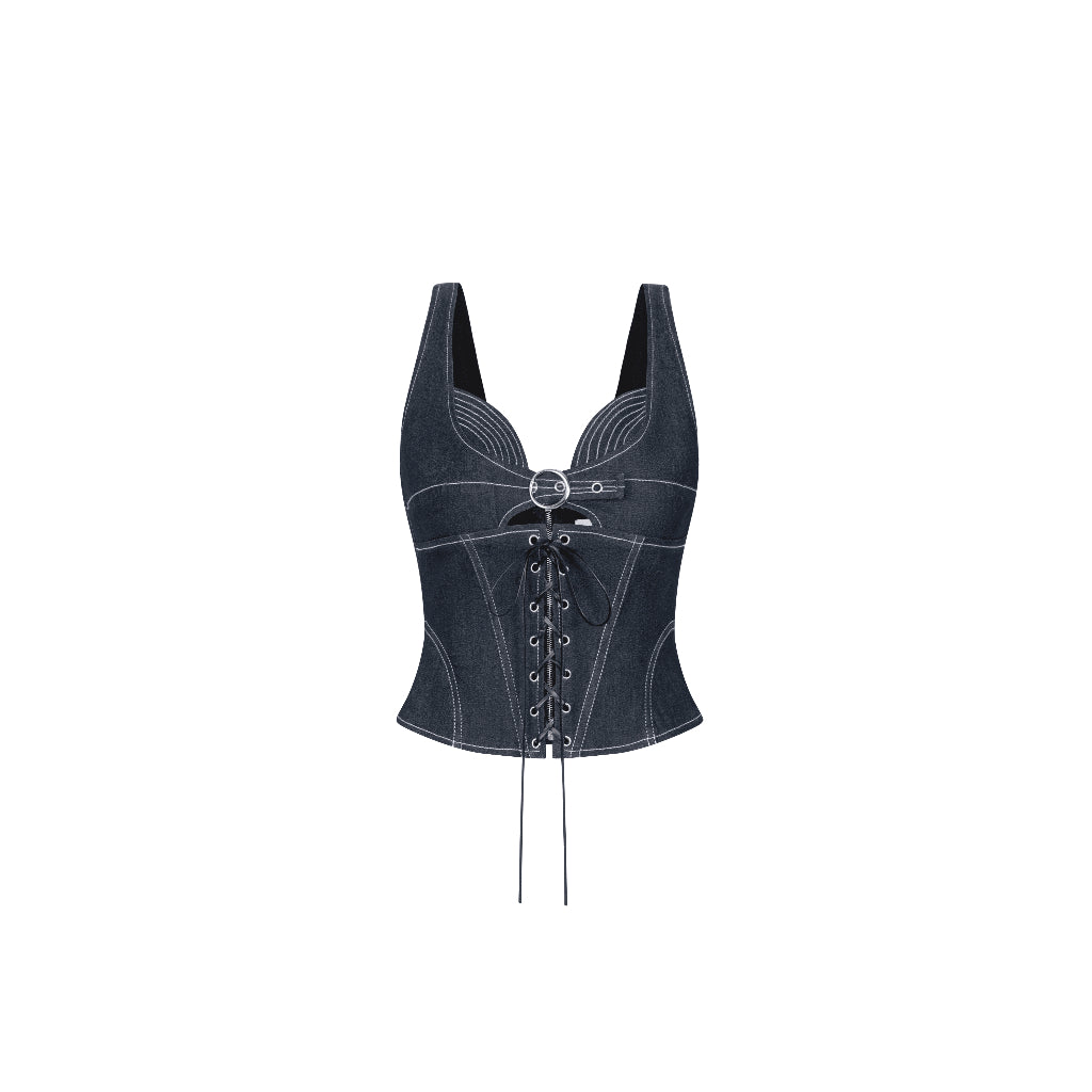 Aiai Studio Nyx Denim Corset (Pre-order)