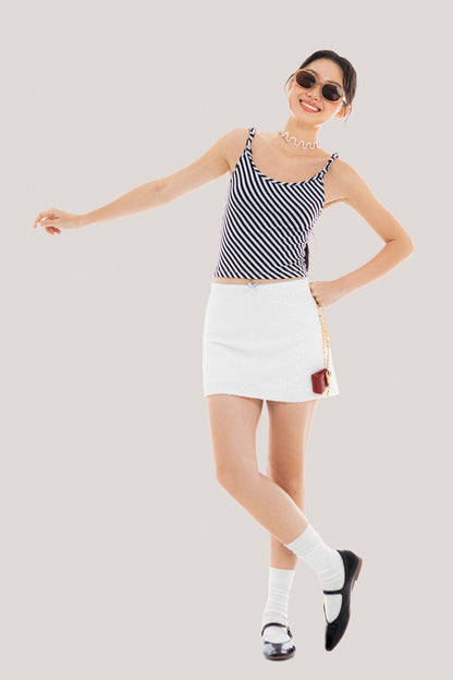 Libe Oblique Striped Twisted Strappy Top (Pre-order)