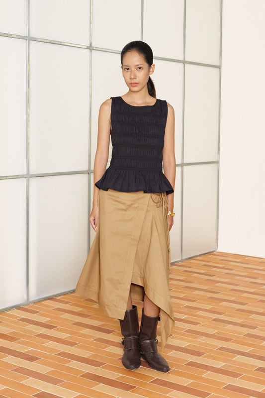 Libe Overlap Midi Skirt (Pre-order)