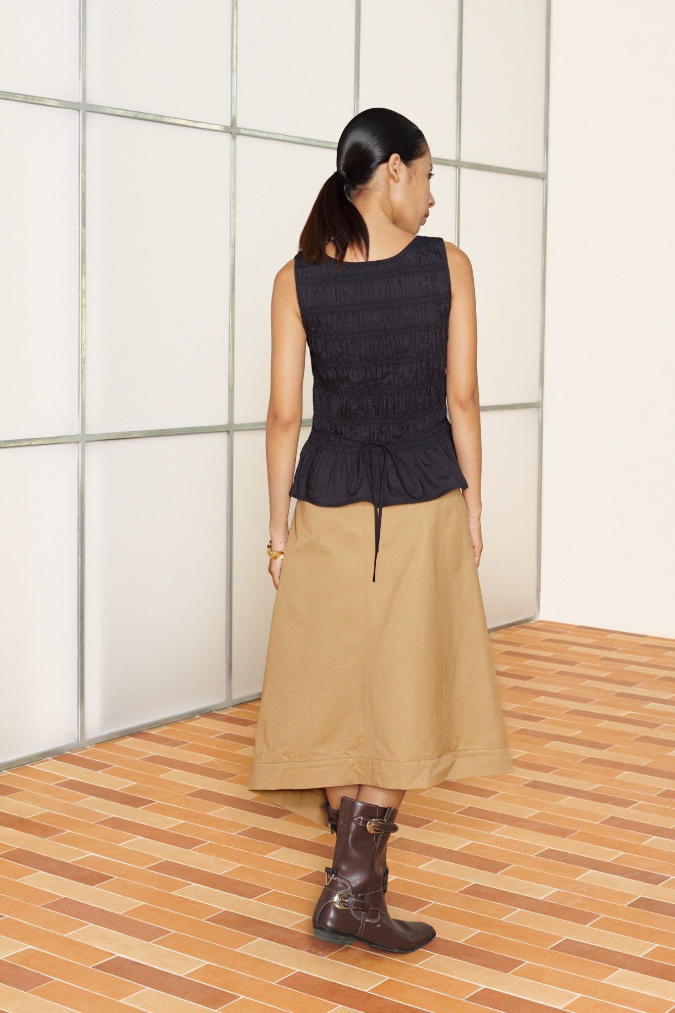 Libe Overlap Midi Skirt (Pre-order)