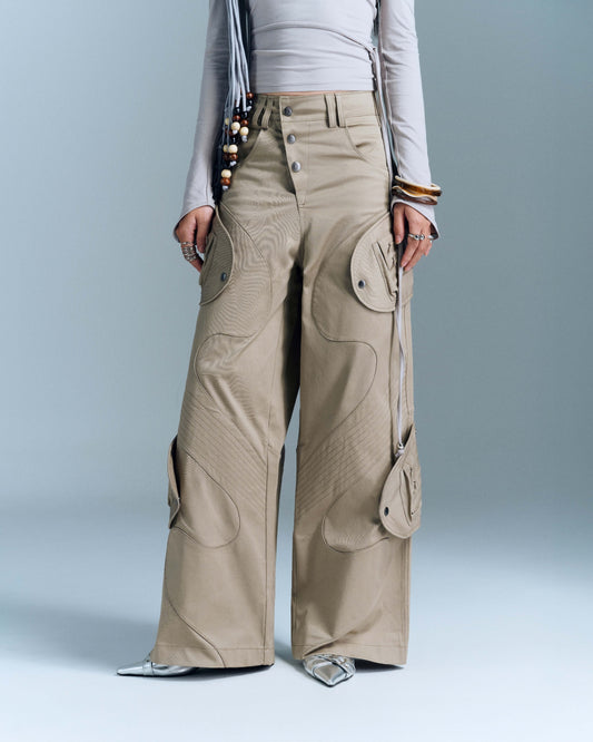 Bunny Hill Paisley Pants - Beige (Pre-order)