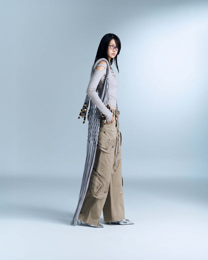 Bunny Hill Paisley Pants - Beige (Pre-order)
