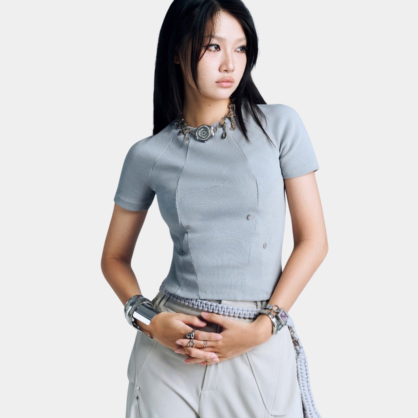 Bunny Hill Persea Top - Blue Grey