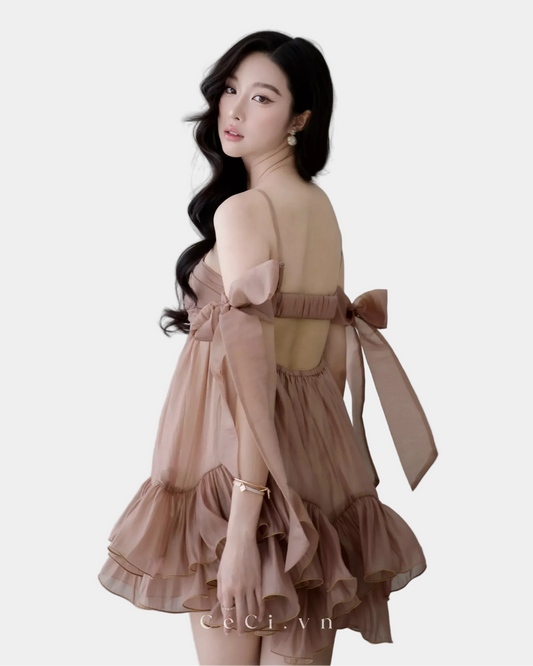 Ceci Phoebe Dress - Mocha Allure