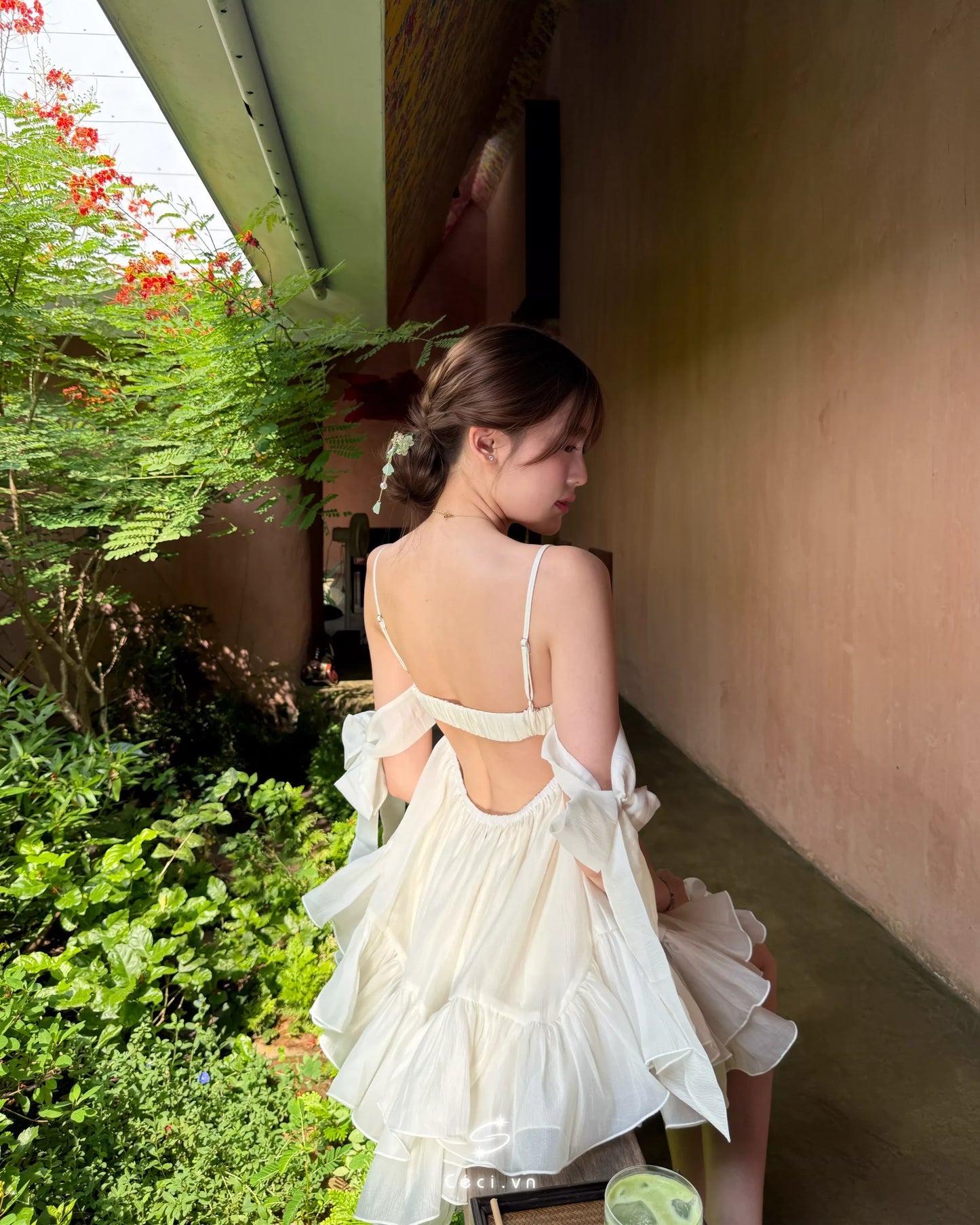 Ceci Phoebe Dress - Pearl Veil