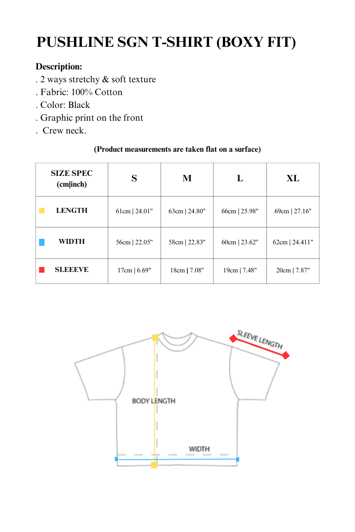 Push Push Pushline Sgn T-Shirt (Boxy Fit) (Pre-order)